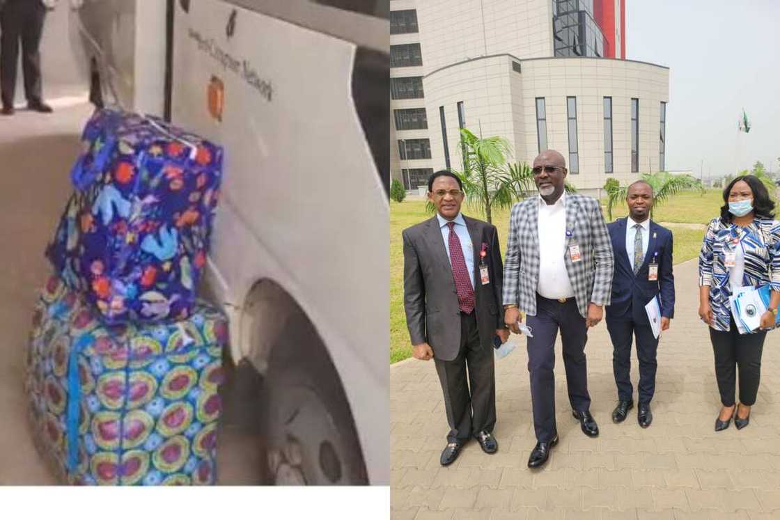 Dino Melaye Storms EFCC, Submits 2 bags of Evidence Against Yahaya Bello Dino Melaye Storms EFCC, Submits 2 bags of Evidence Against Yahaya Bello
