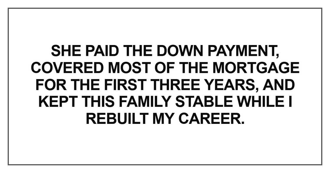 She paid the down payment She paid the down payment