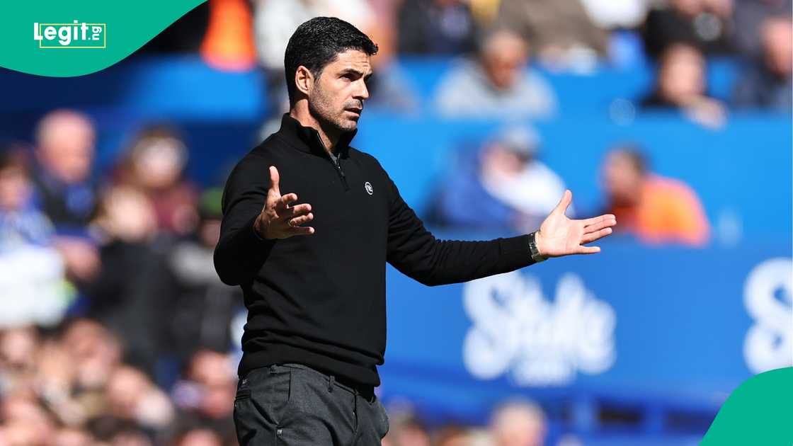 Mikel Arteta, Arsenal, Everton, Goodison Park, Liverpool, England, Premier League. Mikel Arteta, Arsenal, Everton, Goodison Park, Liverpool, England, Premier League.