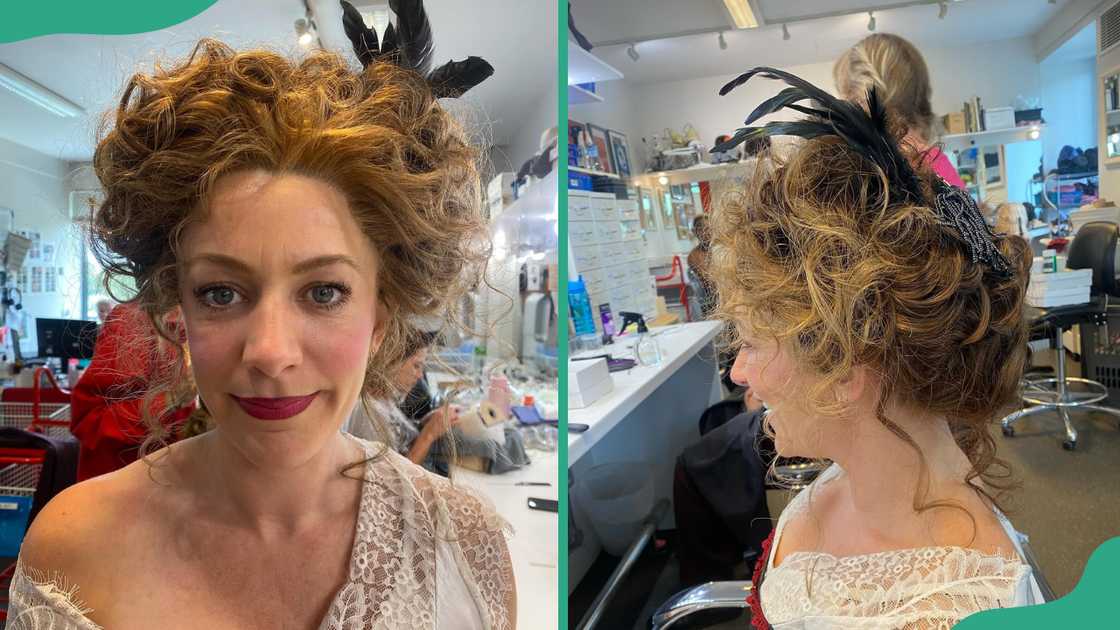 Feathered crown with cascading curls. Photo: @emily_bobczenok on Instagram (modified by author) Feathered crown with cascading curls. Photo: @emily_bobczenok on Instagram (modified by author)