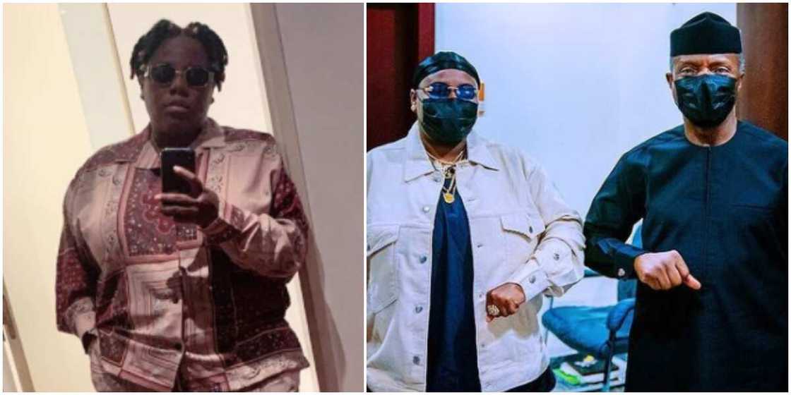 Wondaland in Aso Rock: Singer Teni shares photo as she meets with VP Osinbajo, Nigerians react