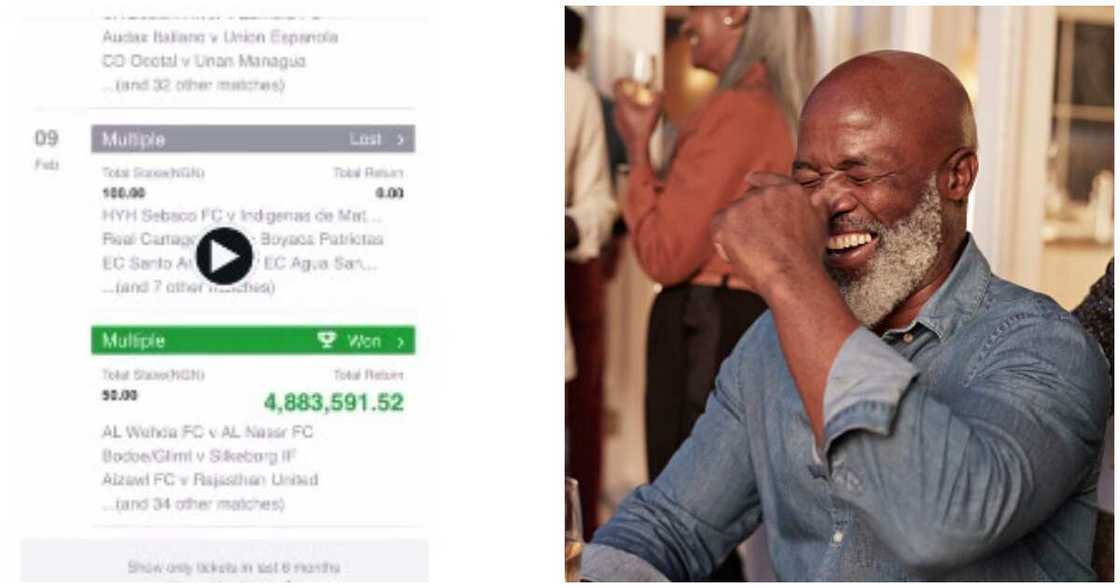 Broke man wins sports bet of N4.8 million with N50