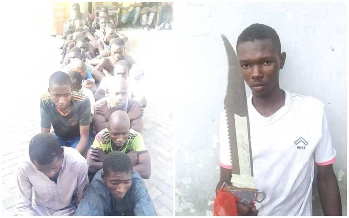 Kano: Ƴan sanda sun kama ɓata gari 59, sun ƙwato muggan makamai da ƙwayoyi Kano: Ƴan sanda sun kama ɓata gari 59, sun ƙwato muggan makamai da ƙwayoyi