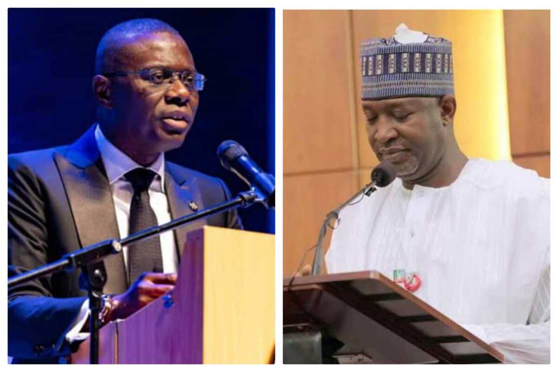 Gwamnan jihar Legas da Hadi Sirika. Gwamnan jihar Legas da Hadi Sirika.