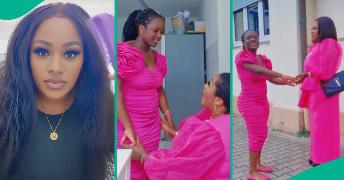 Mum seen in video kneeling to apologise to her young daughter, gives reason Mum seen in video kneeling to apologise to her young daughter, gives reason