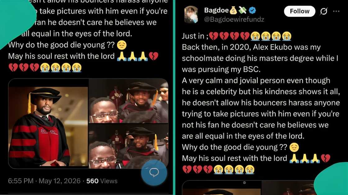 University mate of Alexx Ekubo reveals what he did when students approached him for photos