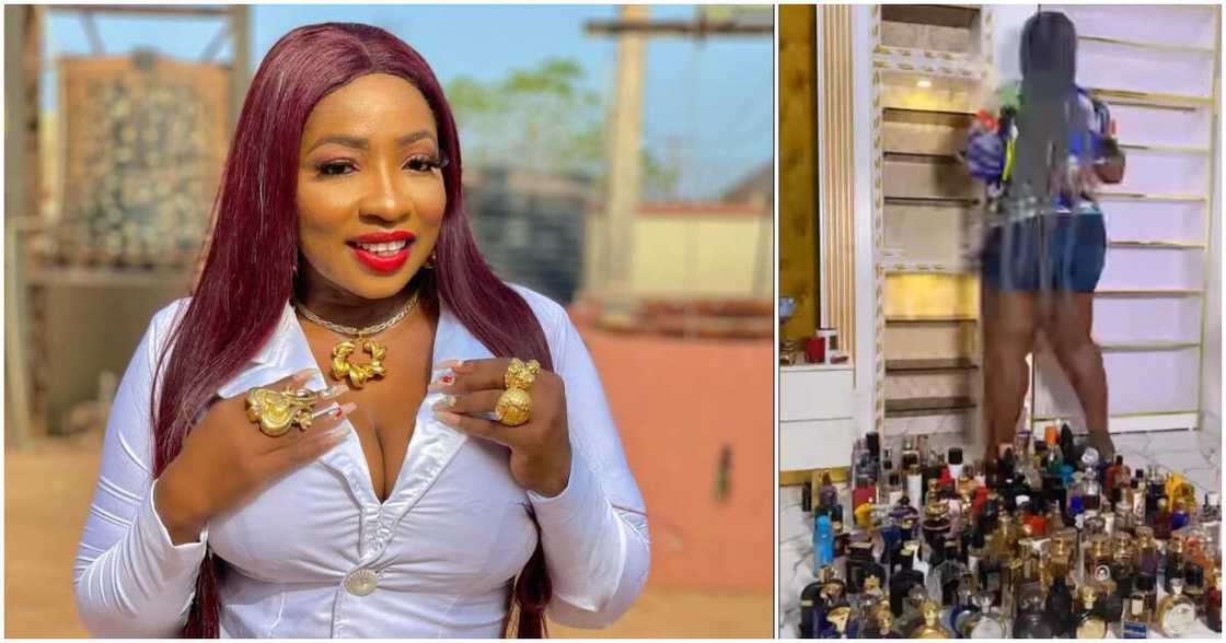 Anita Joseph flaunts large perfume collection. Anita Joseph flaunts large perfume collection.