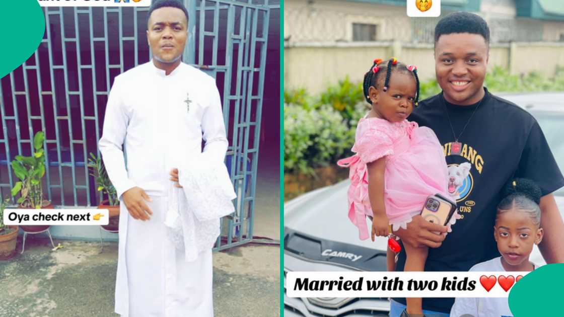Man drops his ambition of becoming Catholic priest as he marries, shows off his children