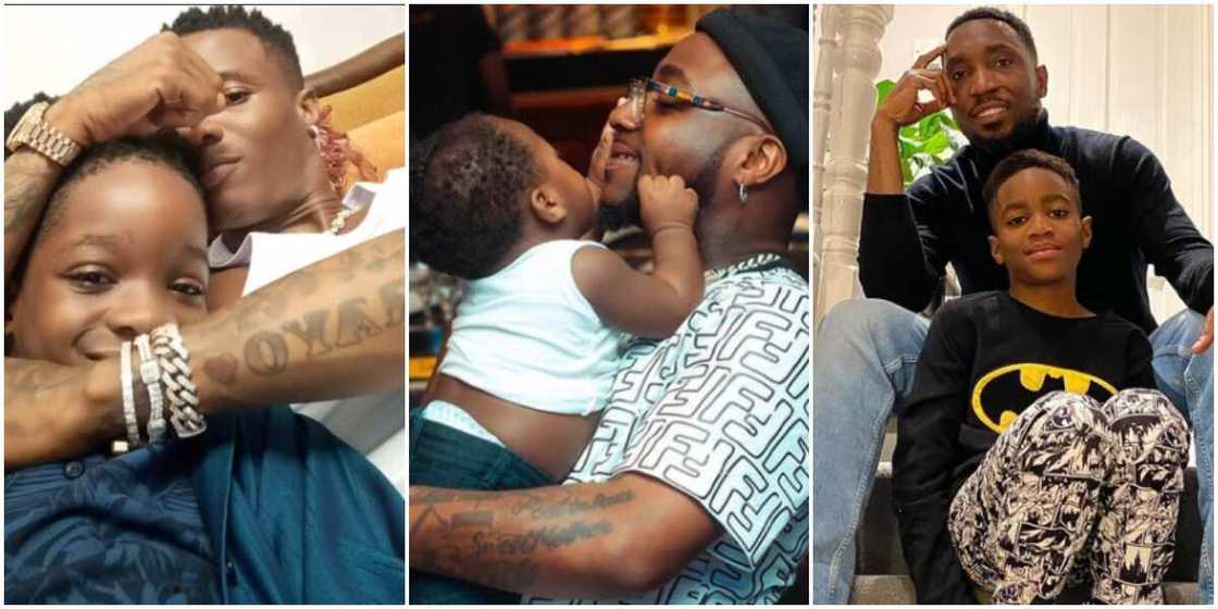 Daddy’s Boys: Beautiful Photos of Wizkid, Davido, Olamide, and 5 Others With Their Adorable Sons Daddy’s Boys: Beautiful Photos of Wizkid, Davido, Olamide, and 5 Others With Their Adorable Sons
