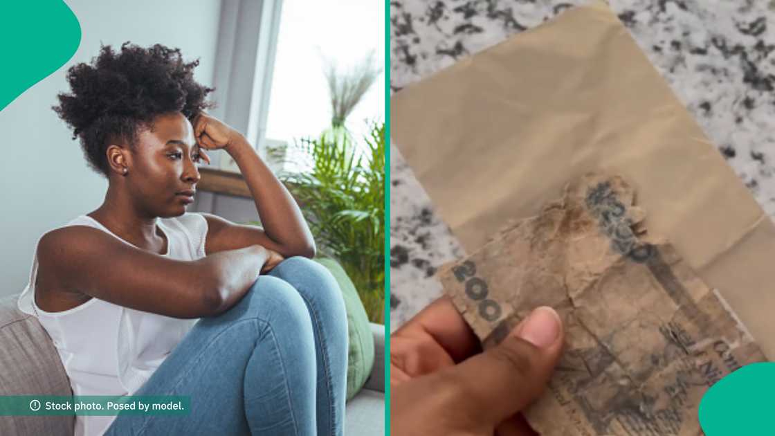 Reactions as lady displays shocking naira note she got as wedding gift