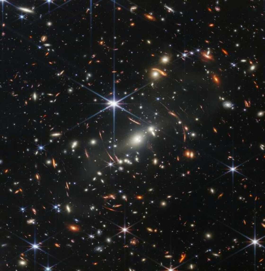 Webb's first image delivered the deepest and sharpest infrared image of the distant universe so far, "Webb's First Deep Field" Webb's first image delivered the deepest and sharpest infrared image of the distant universe so far, "Webb's First Deep Field"