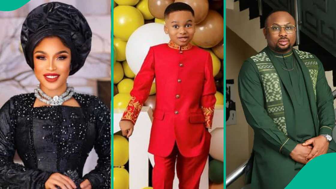 Tonto Dikeh's son tells her to forgive his husband.