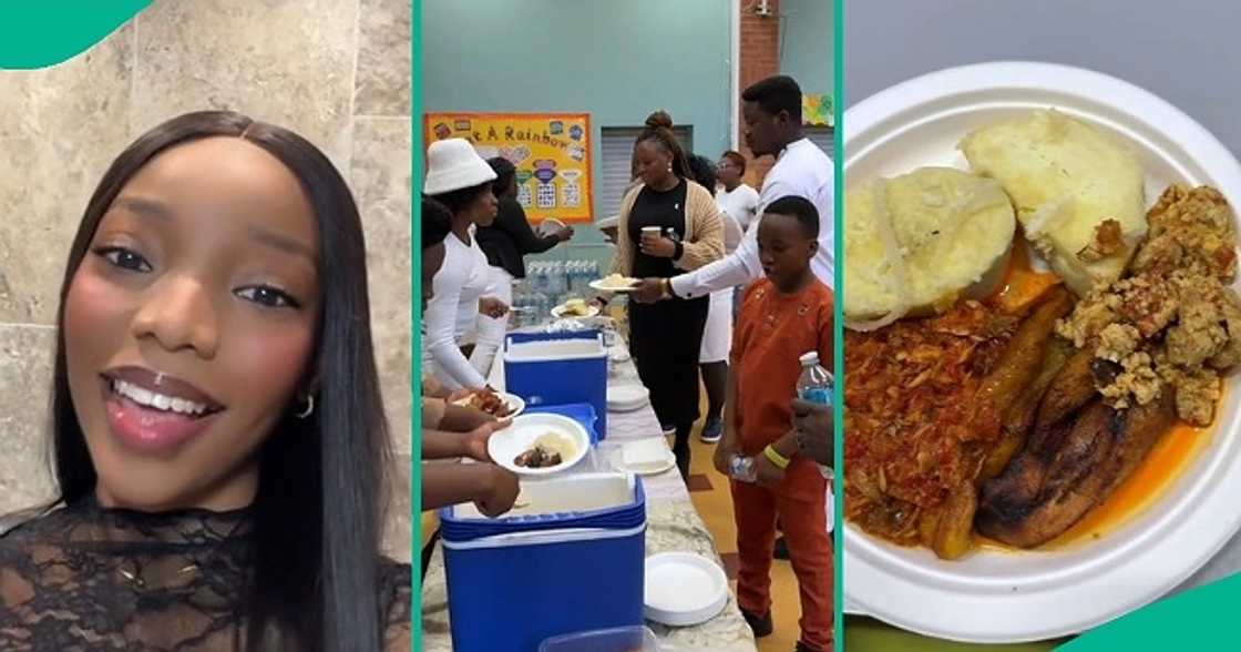 Lady who attended church in UK enjoys food Lady who attended church in UK enjoys food