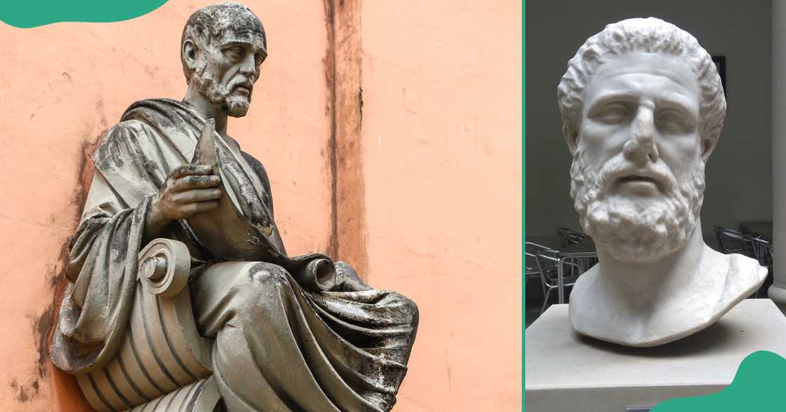 Statues of Hippocrates.