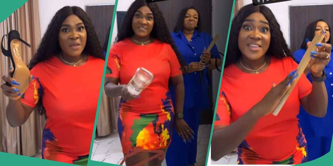 Tools Mercy Johnson uses to discipline her children. Tools Mercy Johnson uses to discipline her children.