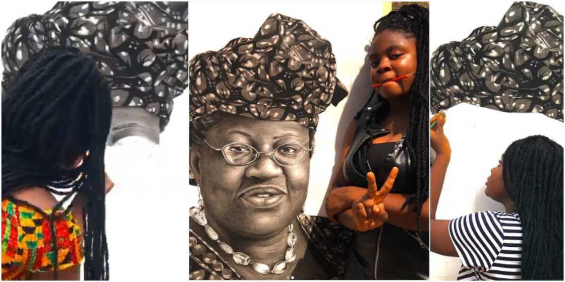 Nigerian artist joins others in drawing Ngozi Okonjo-Iweala, her artwork is a masterpiece Nigerian artist joins others in drawing Ngozi Okonjo-Iweala, her artwork is a masterpiece