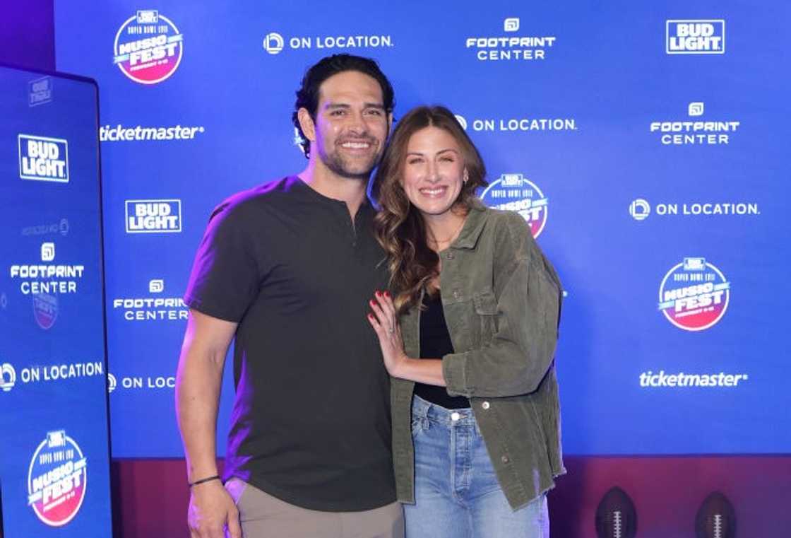 Mark Sanchez and Perry Mattfeld appear at an event in Arizona