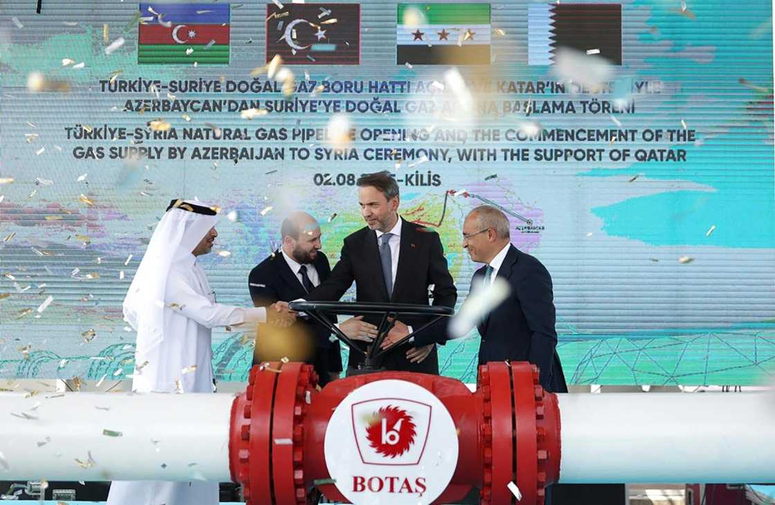 The ceremony was attended by Turkish, Syrian, Azerbaijani and Qatari officials The ceremony was attended by Turkish, Syrian, Azerbaijani and Qatari officials