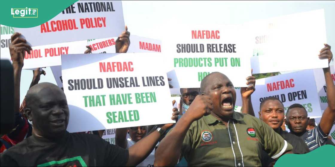 Labour unions protested at NAFDAC offices