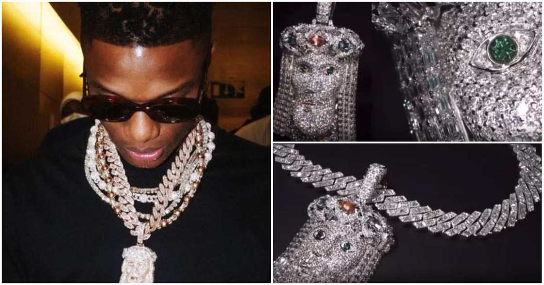 Wizkid's Jesus-themed pendants worth over N330 million surprises fans. Wizkid's Jesus-themed pendants worth over N330 million surprises fans.