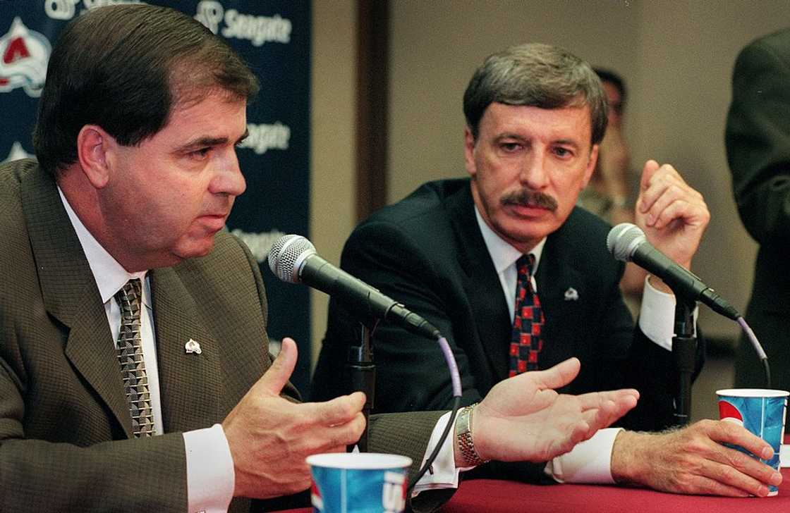LtoR President/GM of the AVS Pierre Lacroix and AVS Owner E. Stanley Kroenke. LtoR President/GM of the AVS Pierre Lacroix and AVS Owner E. Stanley Kroenke.