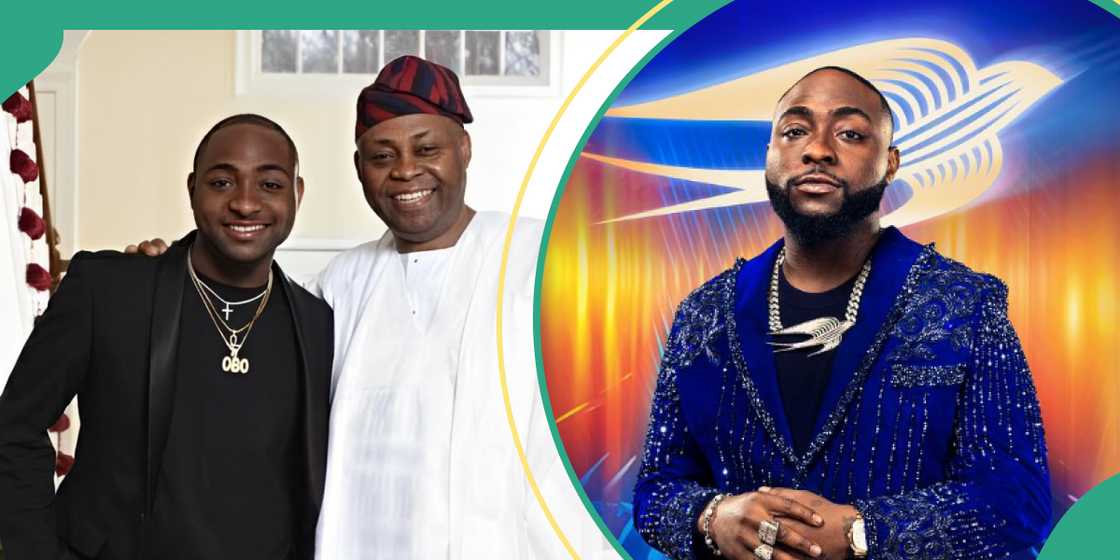 Davido and his dad, Adedeji Adeleke Davido and his dad, Adedeji Adeleke