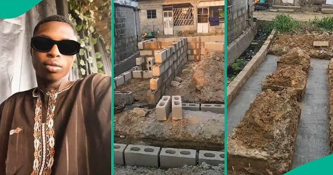 Nigerian man shows off the progress of his building project Nigerian man shows off the progress of his building project