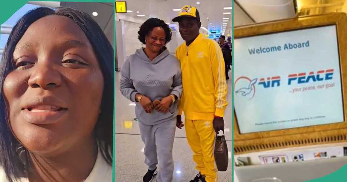 Nigerian lady flies her parents abroad using Air Peace. Nigerian lady flies her parents abroad using Air Peace.