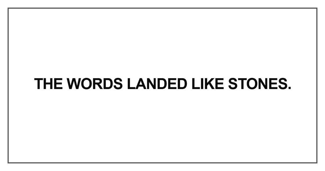 The words landed like stones The words landed like stones