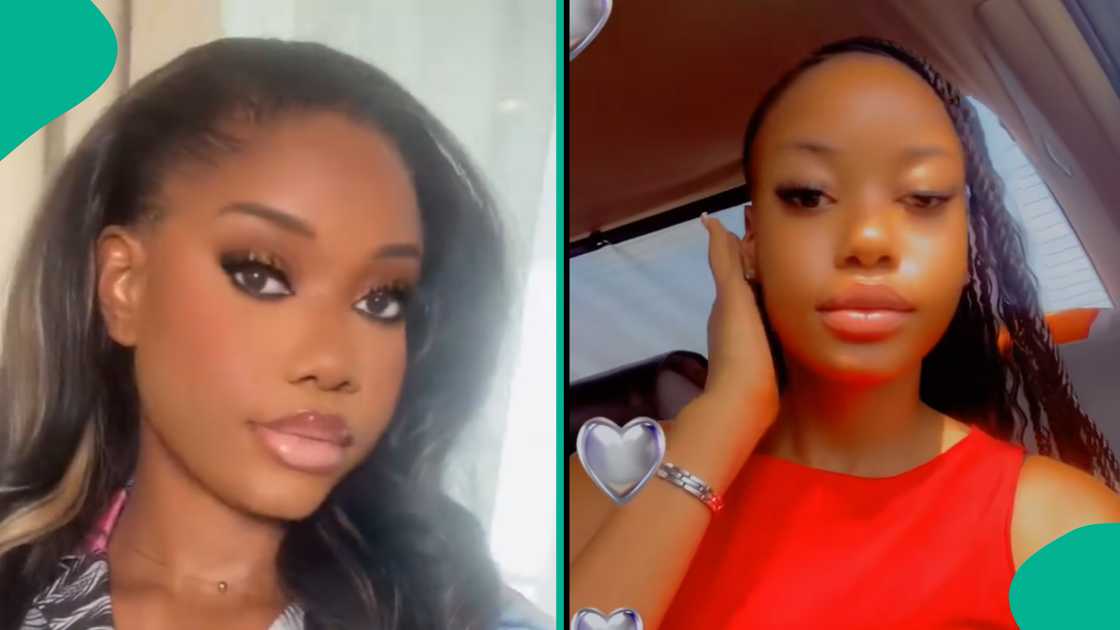 Lady gives her father chewing gum after he asked for it. Lady gives her father chewing gum after he asked for it.