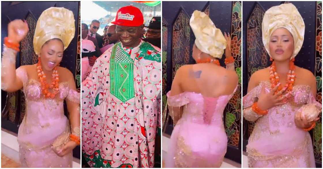 Regina Daniels celebrates as Ned Nwoko wins election.