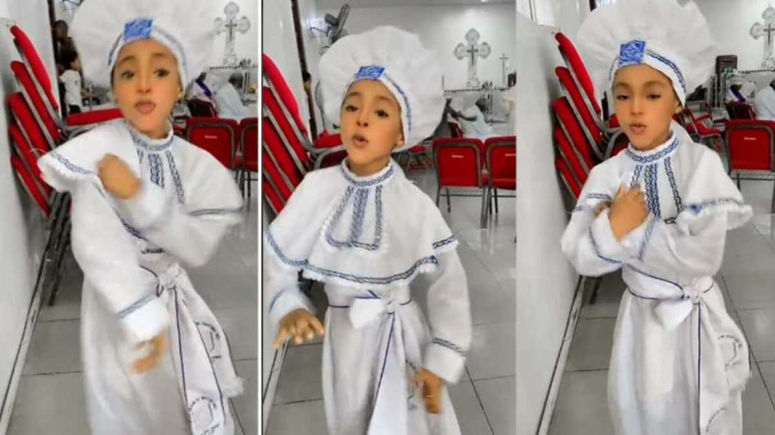 Little girl dances Kilimanjaro in church Little girl dances Kilimanjaro in church