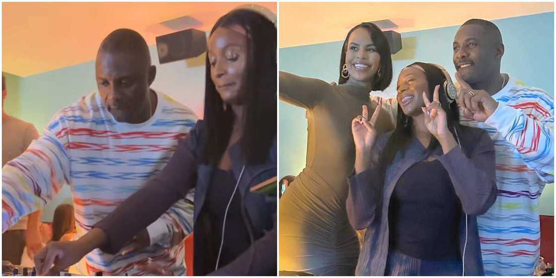 DJ Cuppy plays at Idris Elba's party, DJ Cuppy with Sabrina & Idris Elba DJ Cuppy plays at Idris Elba's party, DJ Cuppy with Sabrina & Idris Elba
