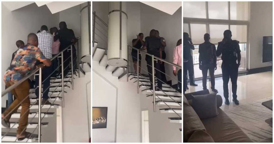 Videos show man shouted at security operatives who stormed his Banana Island house to evict him for allegedly owing rent