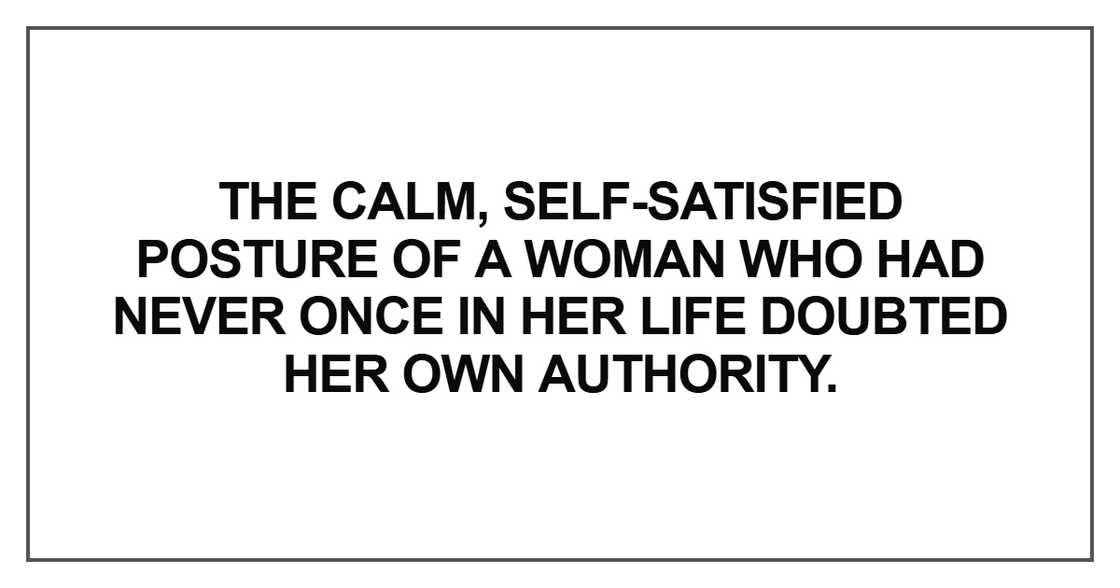 The calm, self-satisfied posture