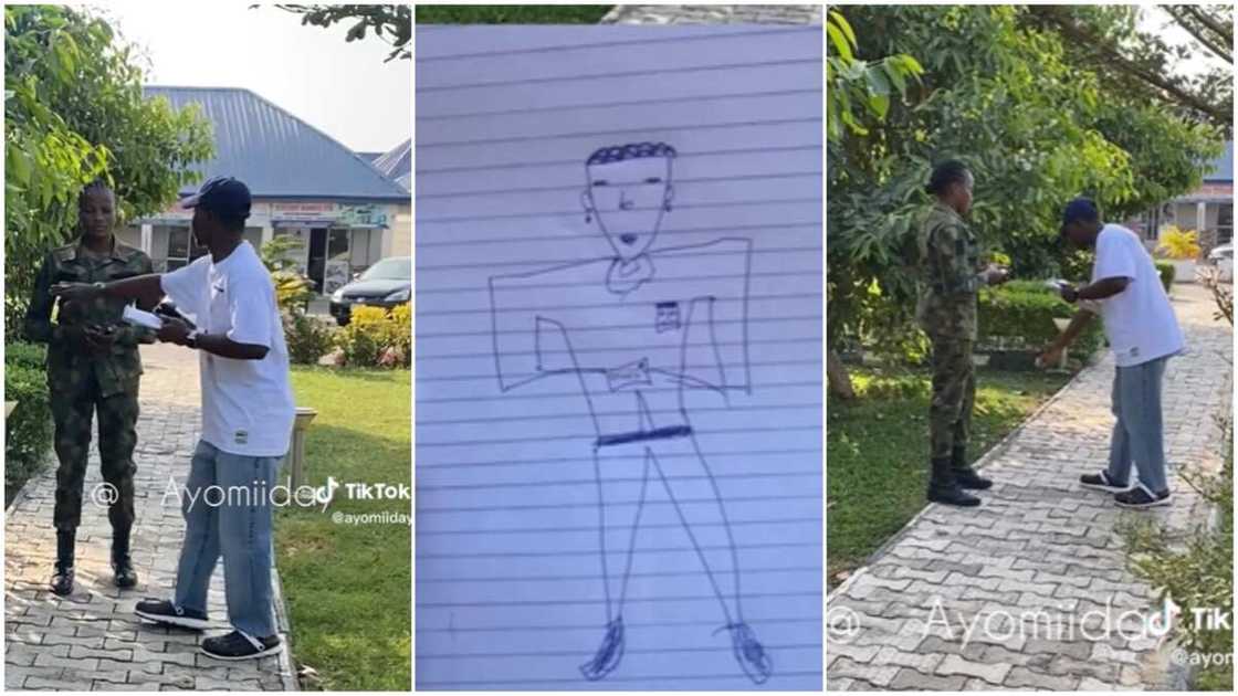 Making funny art/man ran after drawing soldier. Making funny art/man ran after drawing soldier.