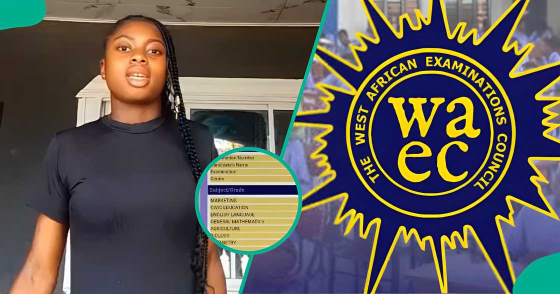 Nigerian girl reacts after getting D7 in English language.