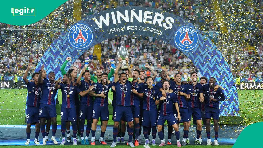 PSG, Tottenham, Stadio Friuli, Udine, Italy, UEFA Super Cup. PSG, Tottenham, Stadio Friuli, Udine, Italy, UEFA Super Cup.