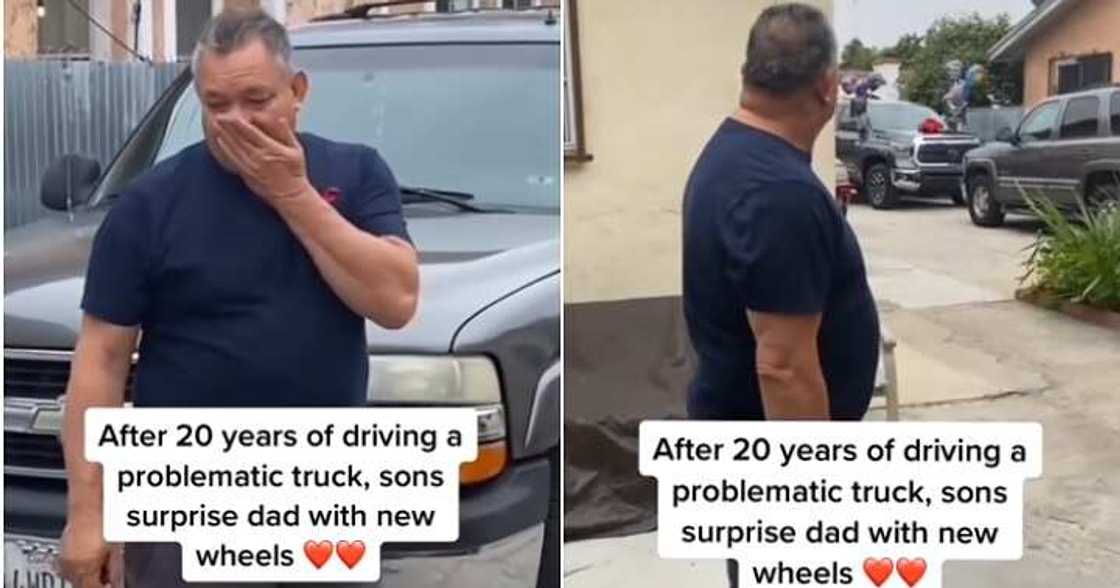 Problematic truck, father in tears, surprise Problematic truck, father in tears, surprise