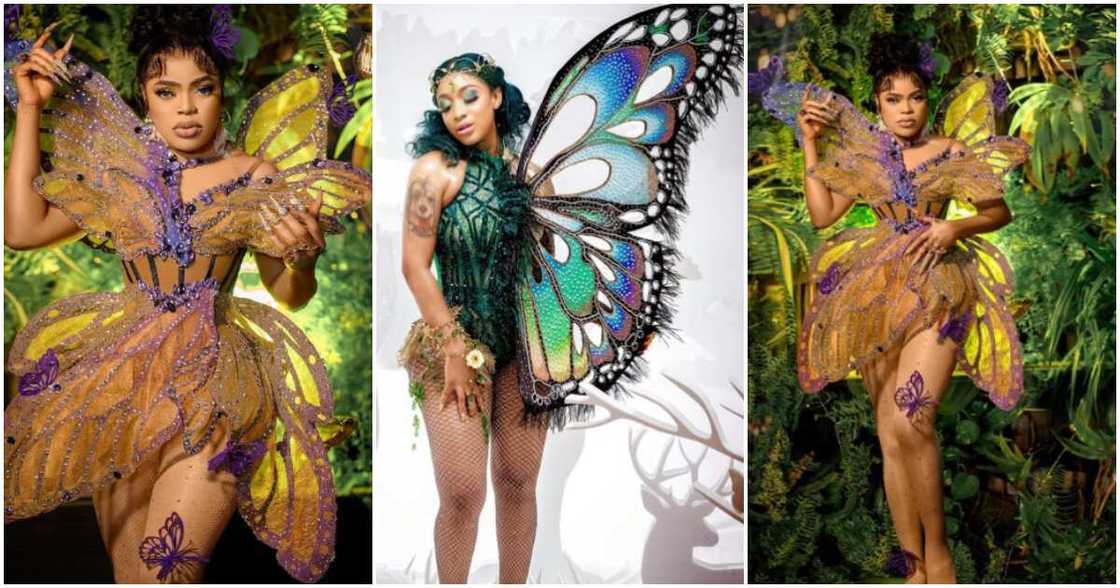 Bobrisky's butterfly look for birthday Bobrisky's butterfly look for birthday