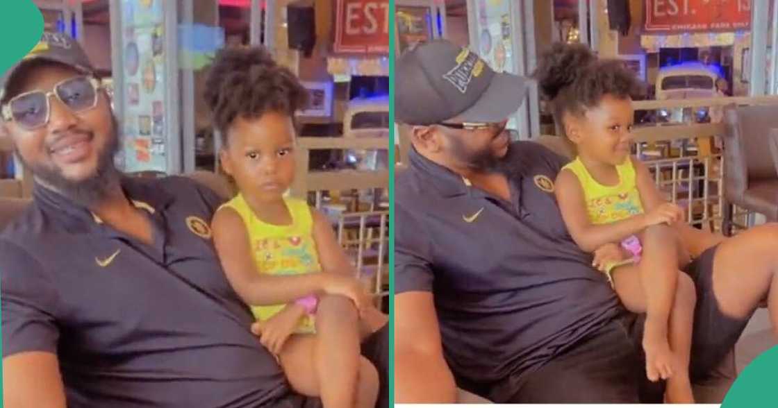 Baby plays with her father. Baby plays with her father.