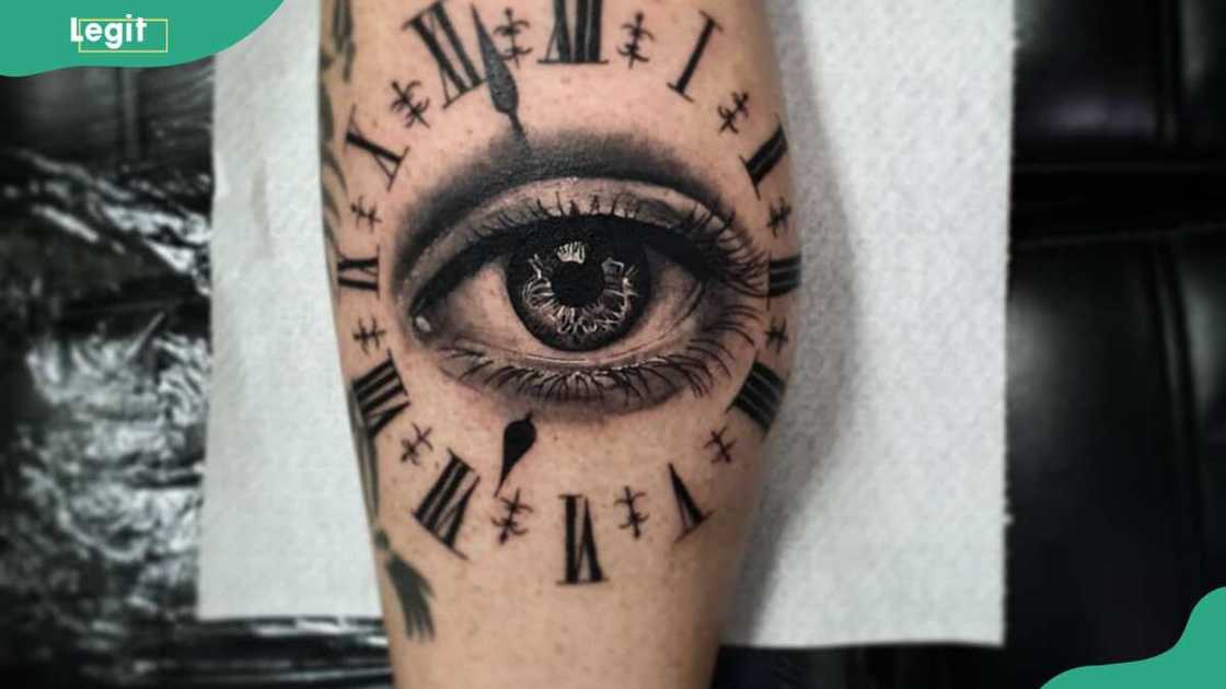 Eye clock tattoo Eye clock tattoo