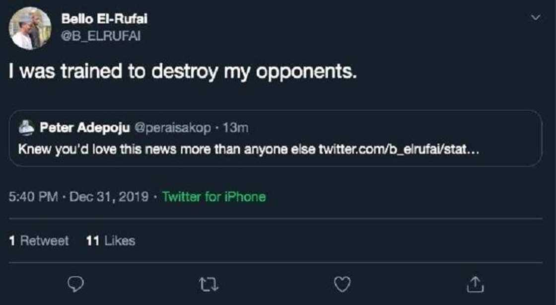 An horas da ni a kan yadda zan tagayyara makiyi na – Bello El-Rufai An horas da ni a kan yadda zan tagayyara makiyi na – Bello El-Rufai