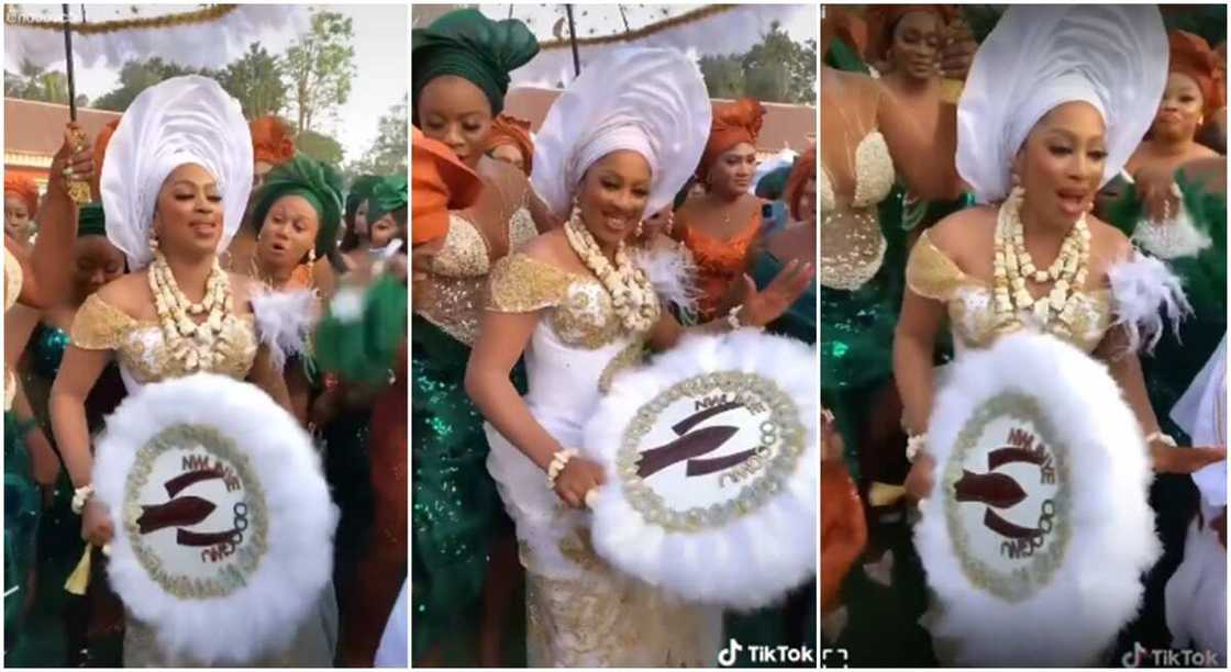 Odogwu's wife took to the dance floor and she made things look nice