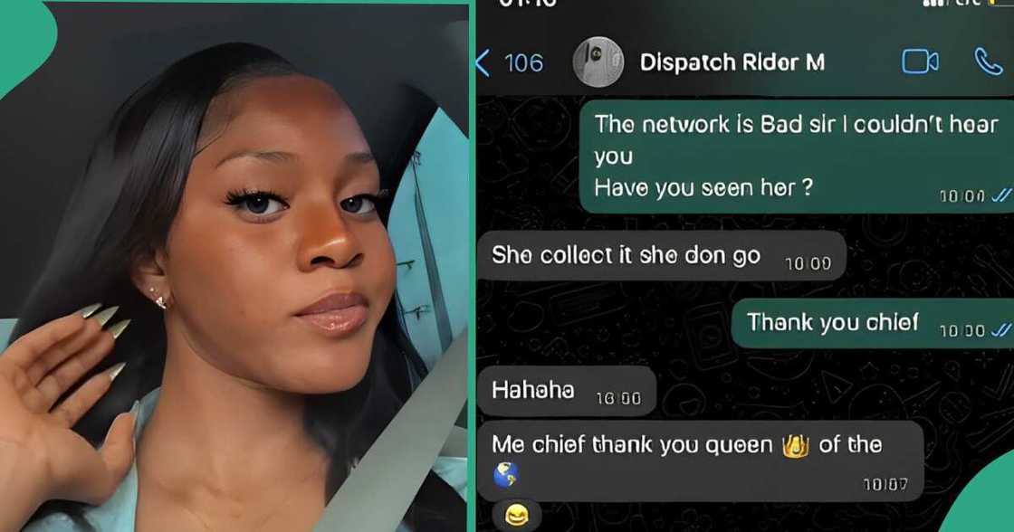 Reactions as Nigerian lady shares WhatsApp messages dispatch rider sent her, says he fell in love