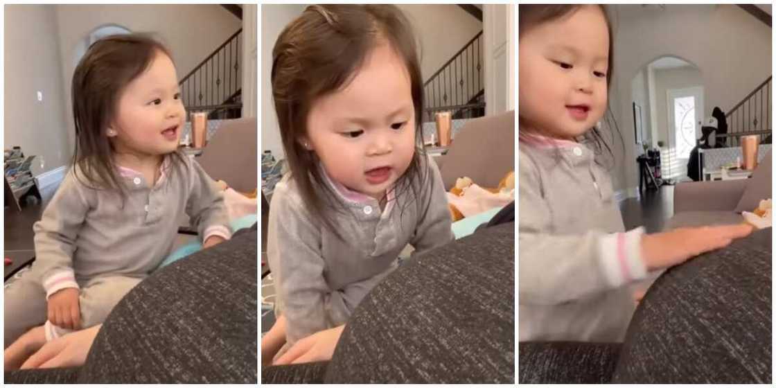 Cute video shows little girl seeking apology from unborn baby brother for kicking in pregnant mum's tummy Cute video shows little girl seeking apology from unborn baby brother for kicking in pregnant mum's tummy