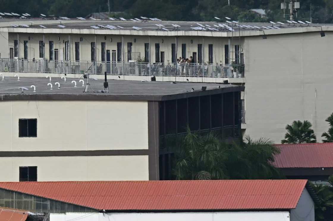 At least 80 Starlink dishes are visible on one building in KK Park At least 80 Starlink dishes are visible on one building in KK Park