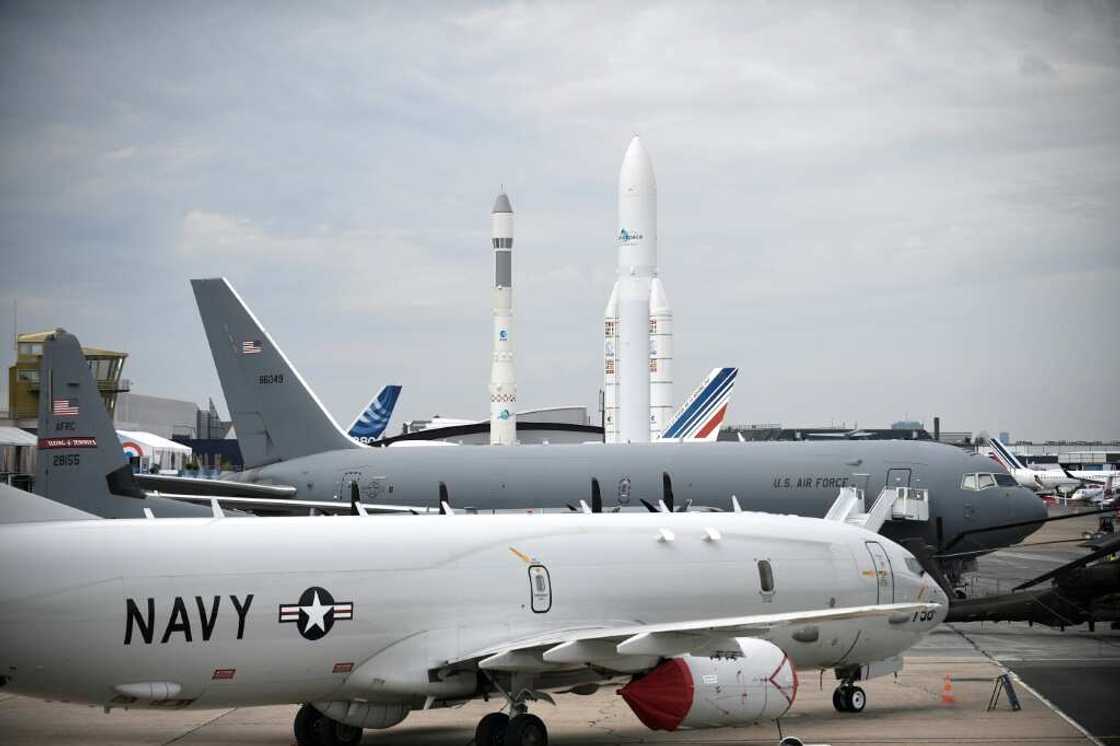 US Air Force and Navy aircraft on display ahead of Monday's opening of the Paris Air Show US Air Force and Navy aircraft on display ahead of Monday's opening of the Paris Air Show