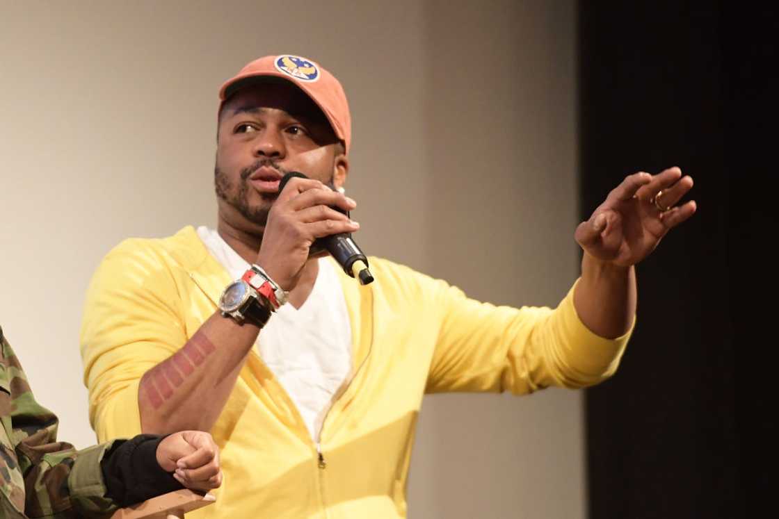 Just Blaze speaking at the "Rapture" Premiere 2018 SXSW Conference and Festivals at Paramount Theatre