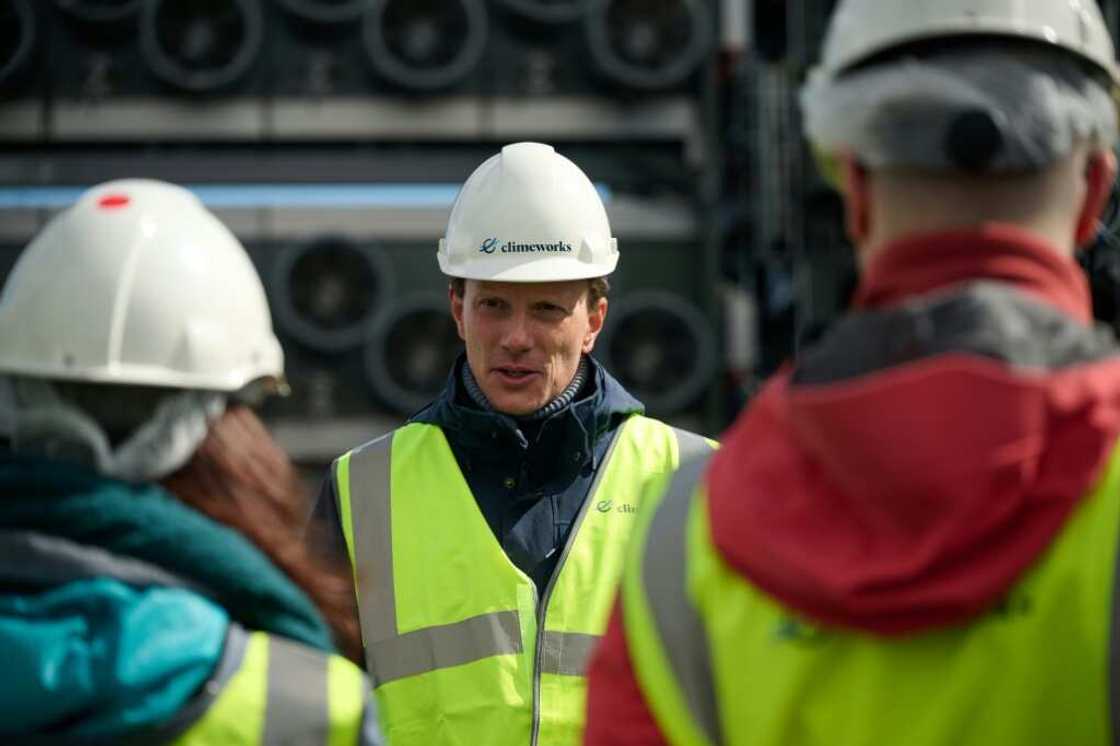 Christoph Gebald, co-CEO and co-founder of Swiss start-up Climeworks showed their new plant in Hellisheidi Christoph Gebald, co-CEO and co-founder of Swiss start-up Climeworks showed their new plant in Hellisheidi